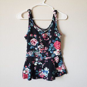 Express Floral Peplum Tank Top Small